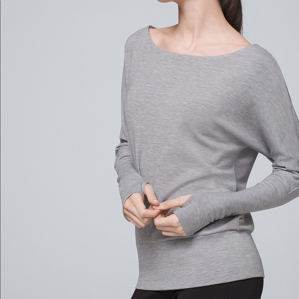 WHBM WKND Banded Pullover - Grey Size Small
